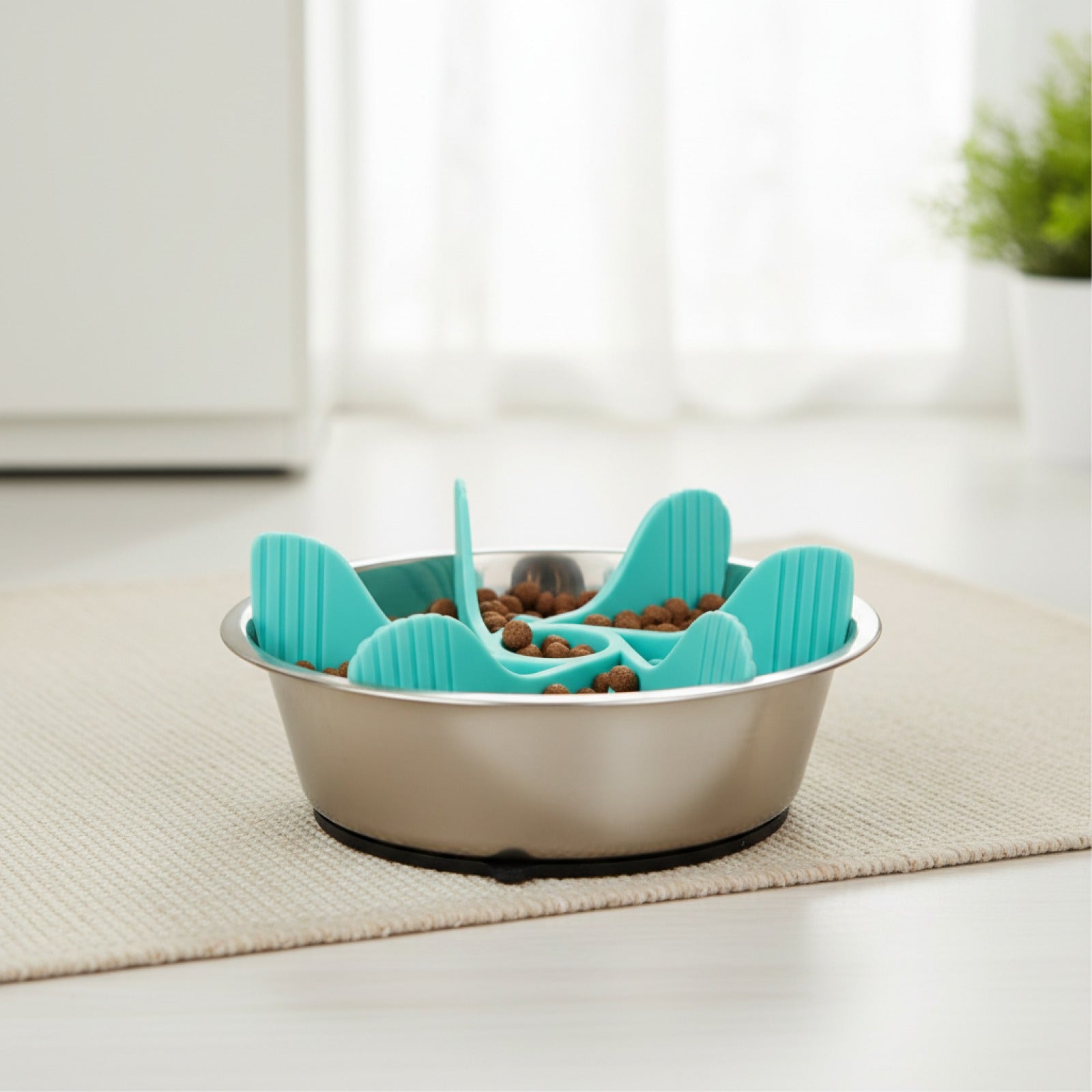 Gamelle Anti-Étouffement pour Chien et Chat - Ralentit l'Alimentation, Ventouse Puissante
