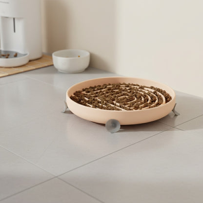 Bol Lente Alimentation Chien en Silicone Anti-étouffement avec Ventouses - Idéal pour Nourriture et Eau