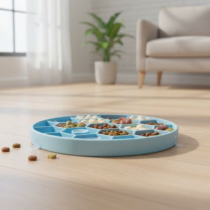 Tapis d'alimentation lent en silicone pour chien avec ventouse antidérapante