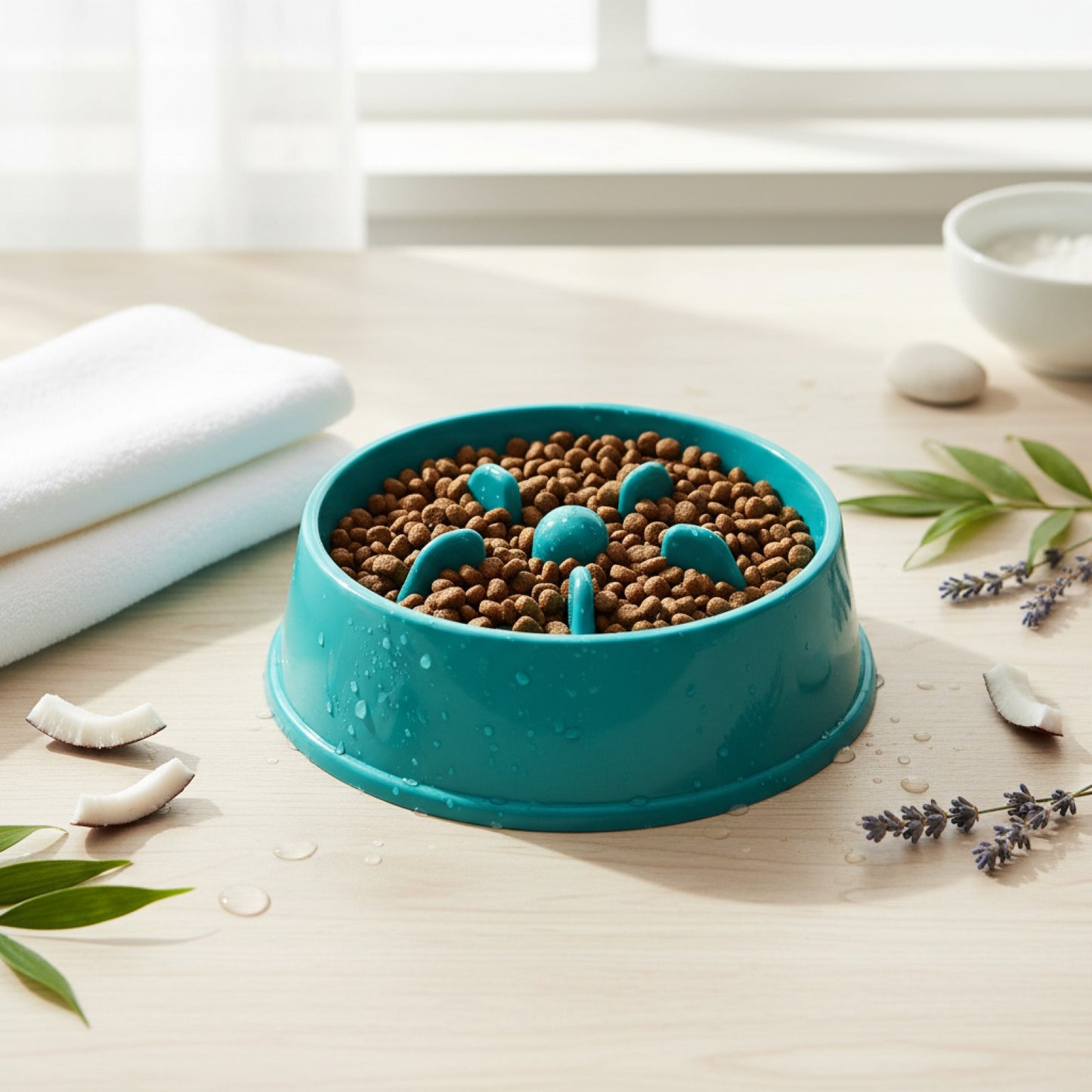 Bol Lent pour Chien Anti-Étouffement en Forme d'Étoile de Mer - Vaisselle Jouet Alimentaire