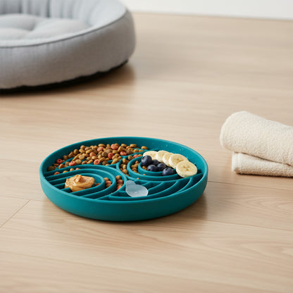 Gamelle Lente en Silicone pour Chien avec Ventouse et Tapis de Léchage Anti-Anxiété