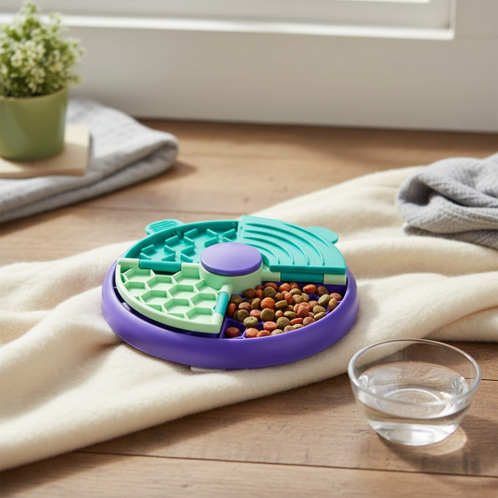 Bol Distributeur Nourriture Interactif pour Chien et Chat - Jouet Puzzle Anti-glouton