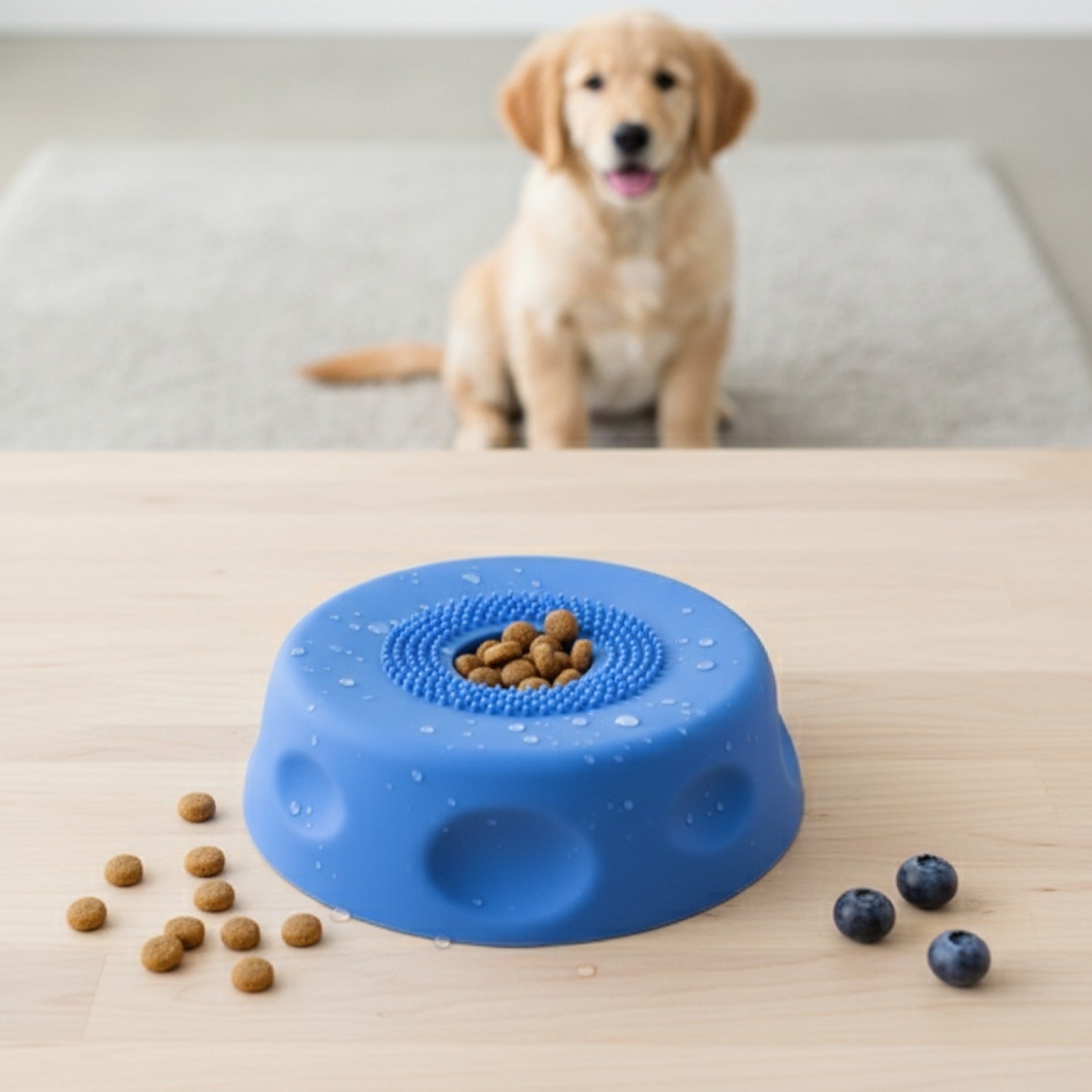 Bol Nourrissage Lent pour Chien et Chiot - Silicone Anti-Étouffement 250ml