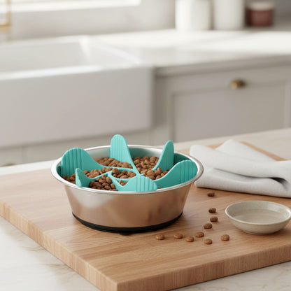 Gamelle Anti-Étouffement pour Chien et Chat - Ralentit l'Alimentation, Ventouse Puissante