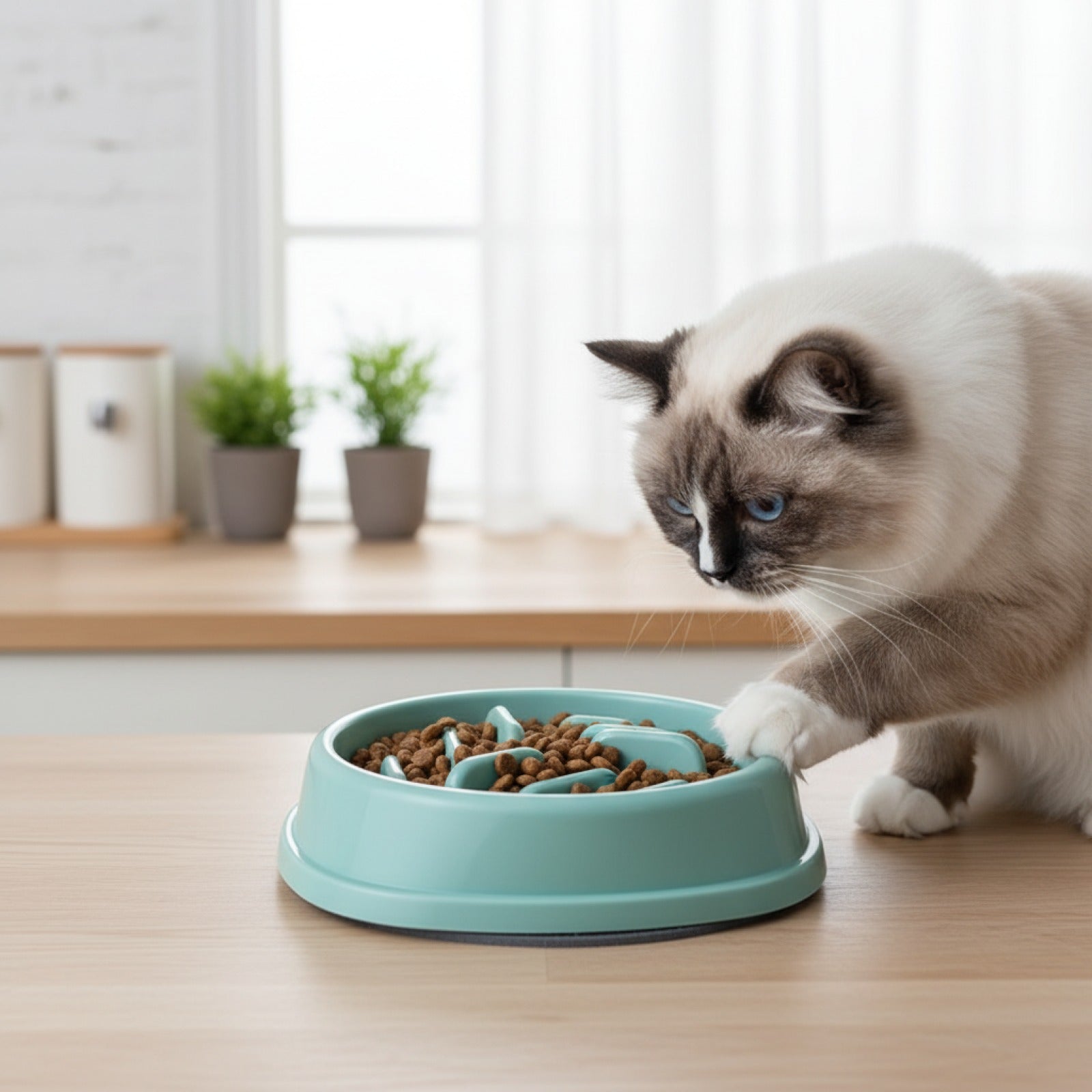 Bol Alimentation Lente Anti-Étouffement pour Chiens et Chats - Design Puzzle Antidérapant