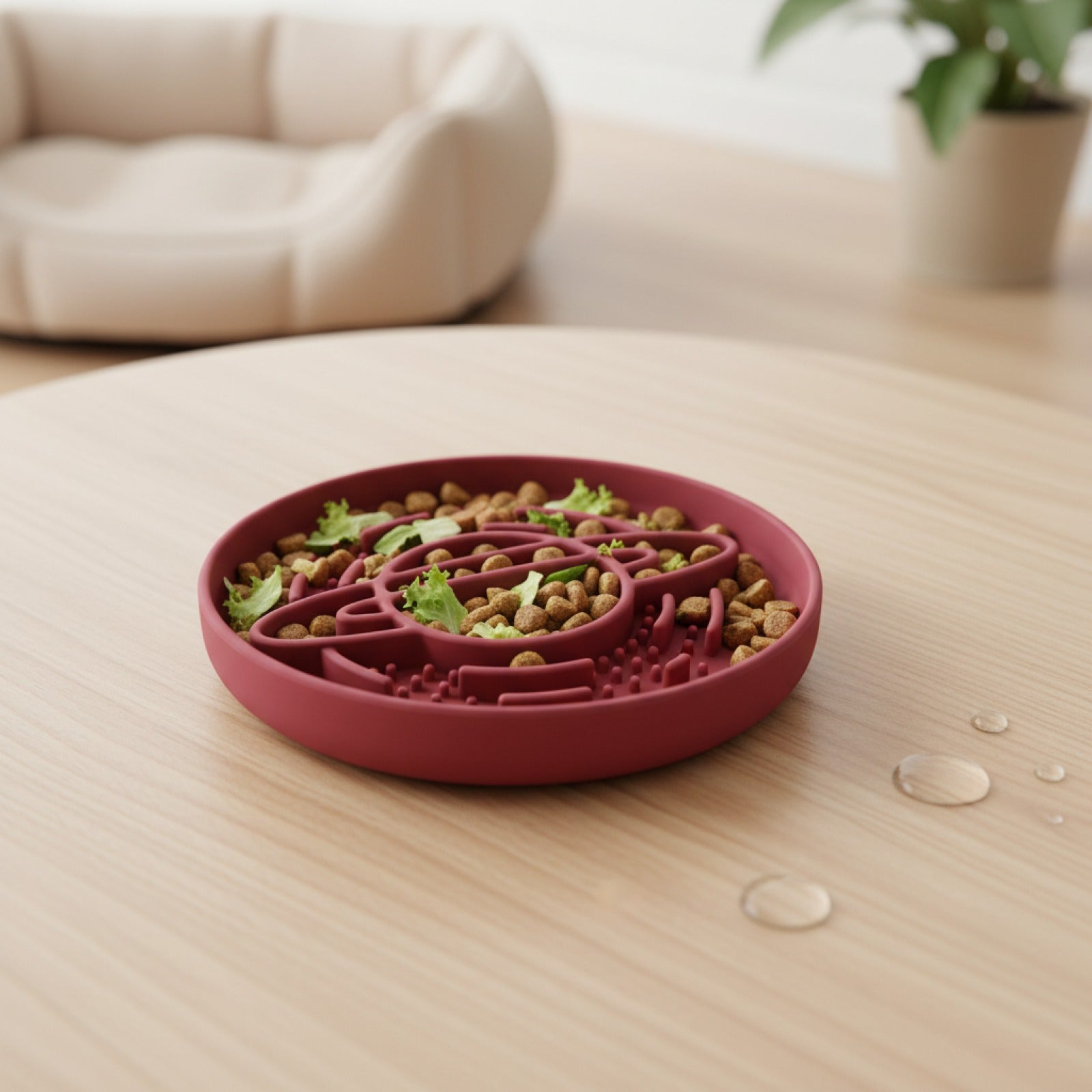 Bol Lente Alimentation Anti-étouffement en Silicone pour Chien et Chat