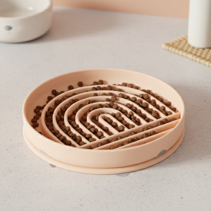 Bol Lente Alimentation Chien en Silicone Anti-étouffement avec Ventouses - Idéal pour Nourriture et Eau