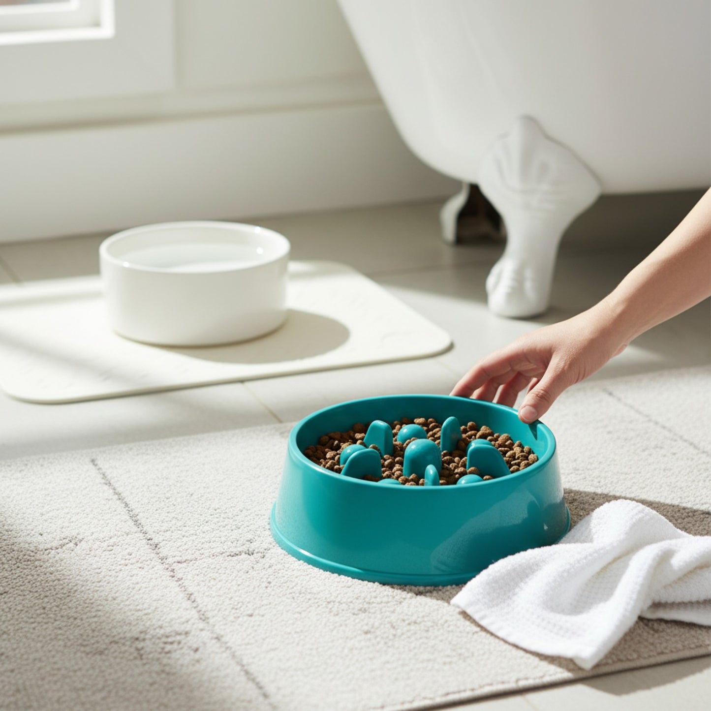Bol Lent pour Chien Anti-Étouffement en Forme d'Étoile de Mer - Vaisselle Jouet Alimentaire