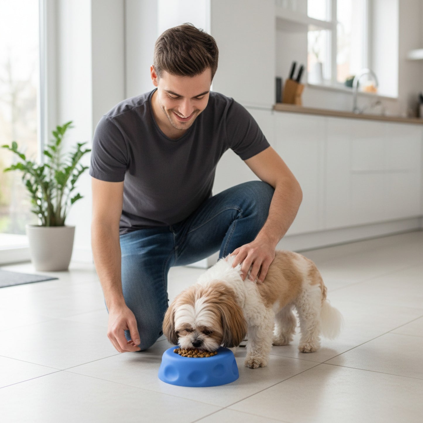 Bol Nourrissage Lent pour Chien et Chiot - Silicone Anti-Étouffement 250ml