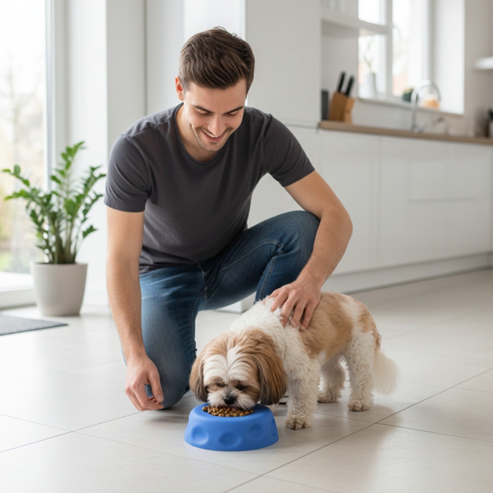Bol Nourrissage Lent pour Chien et Chiot - Silicone Anti-Étouffement 250ml