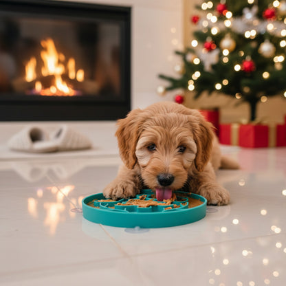 Tapis Lick Mat Silicone Noël pour Chien - Anti-étouffement & Ventouse Antidérapante