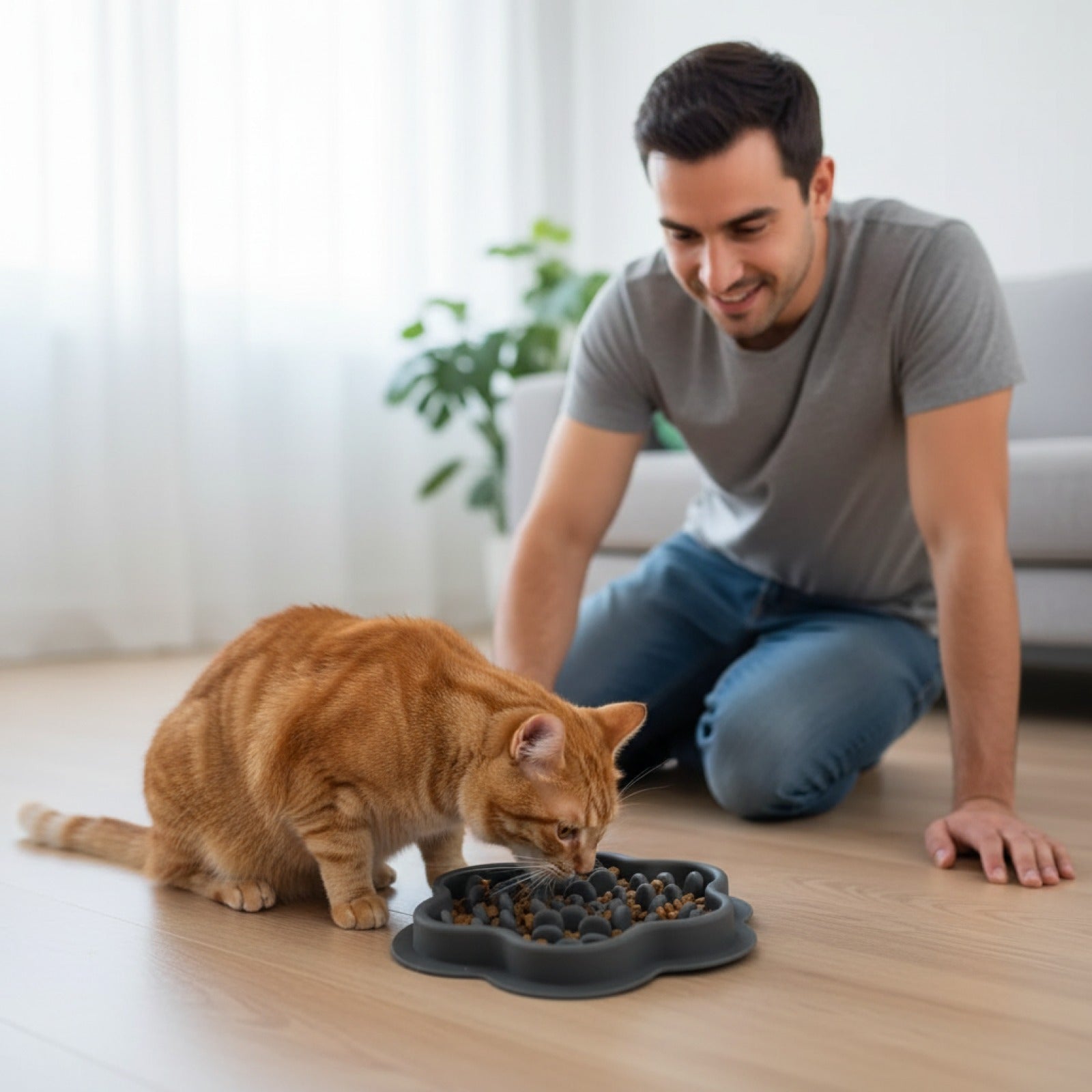 Bol Interactif en Silicone pour Chiens et Chats - Ralentit l'Alimentation