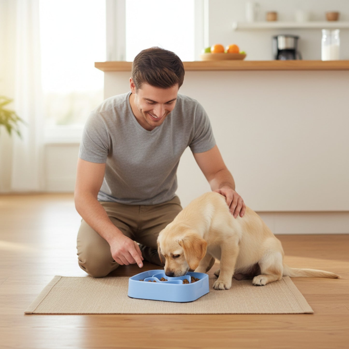 Bol Anti-étouffement pour Chien et Chat - Mangeoire Lente en Plastique pour Chiots et Chatons