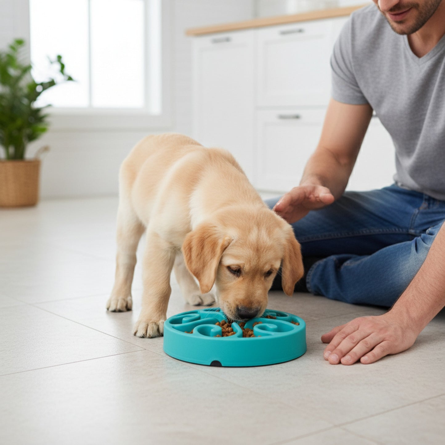 Gamelle Anti-Basculement pour Chiens et Chats - Alimentation Lente et Anti-Dérapante