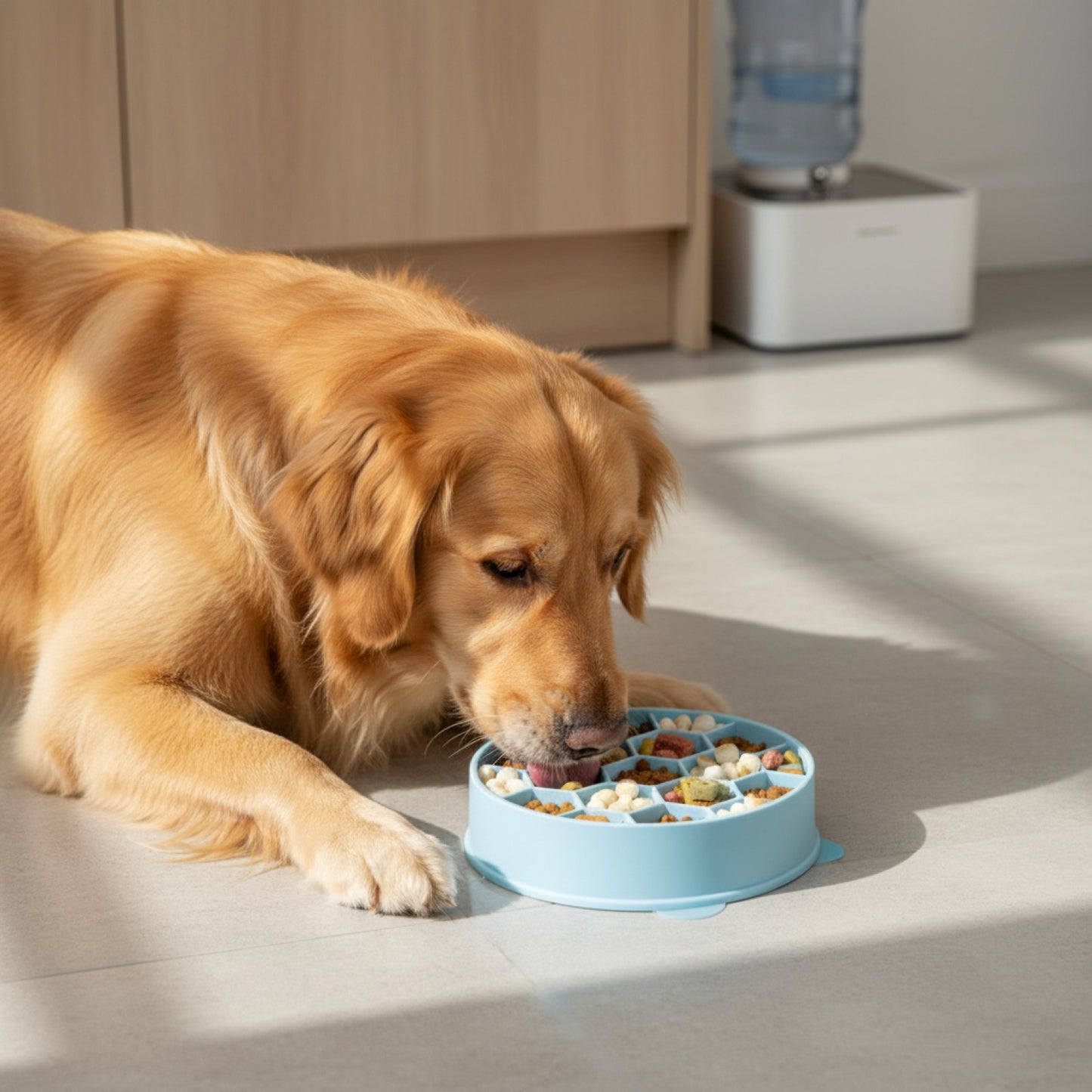 Tapis d'alimentation lent en silicone pour chien avec ventouse antidérapante