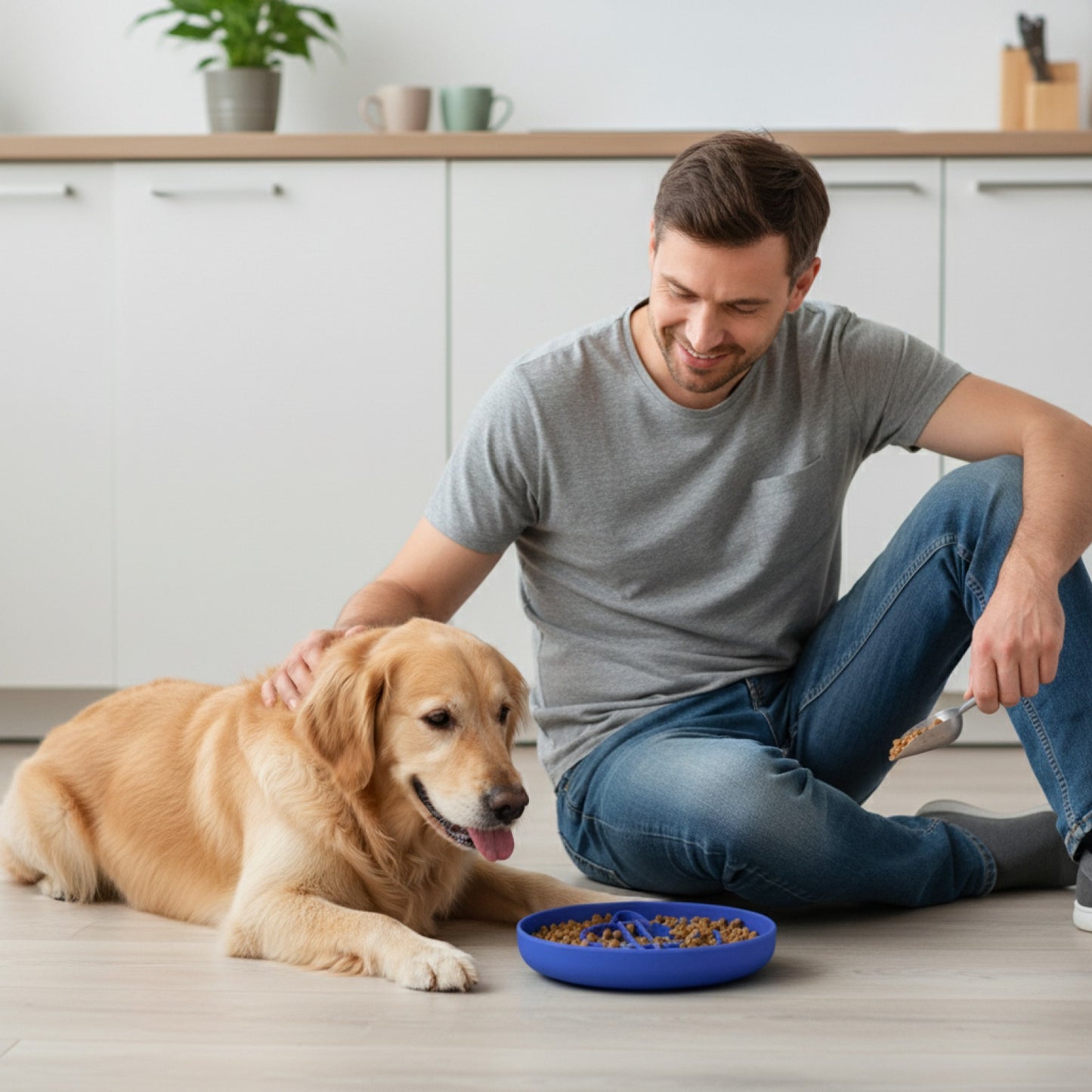 Bol Lente Alimentation Anti-étouffement en Silicone pour Chien et Chat