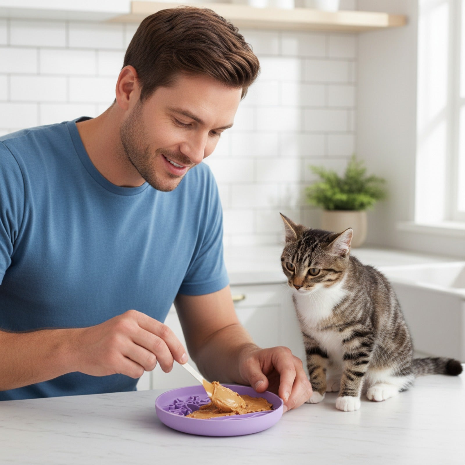 Tapis à lécher en Silicone pour Chiens et Chats - Ralentisseur d'alimentation antidérapant
