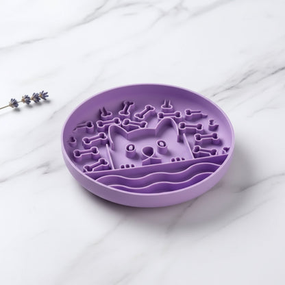 Tapis à lécher en Silicone pour Chiens et Chats - Ralentisseur d'alimentation antidérapant